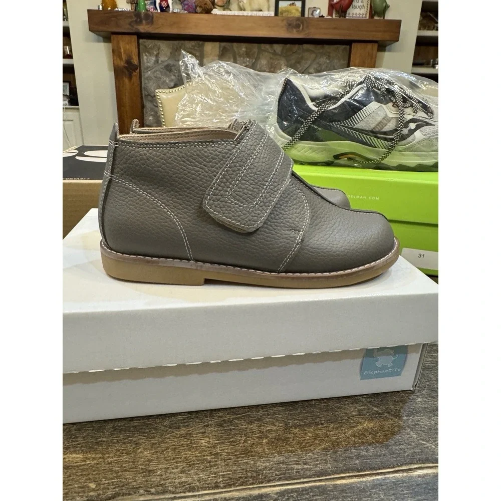 Elephantito Clayten booties in grey leather‎ Size 1.5